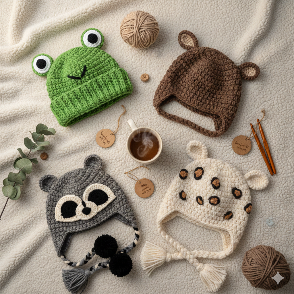 15 Crocheted Animal Hat Patterns