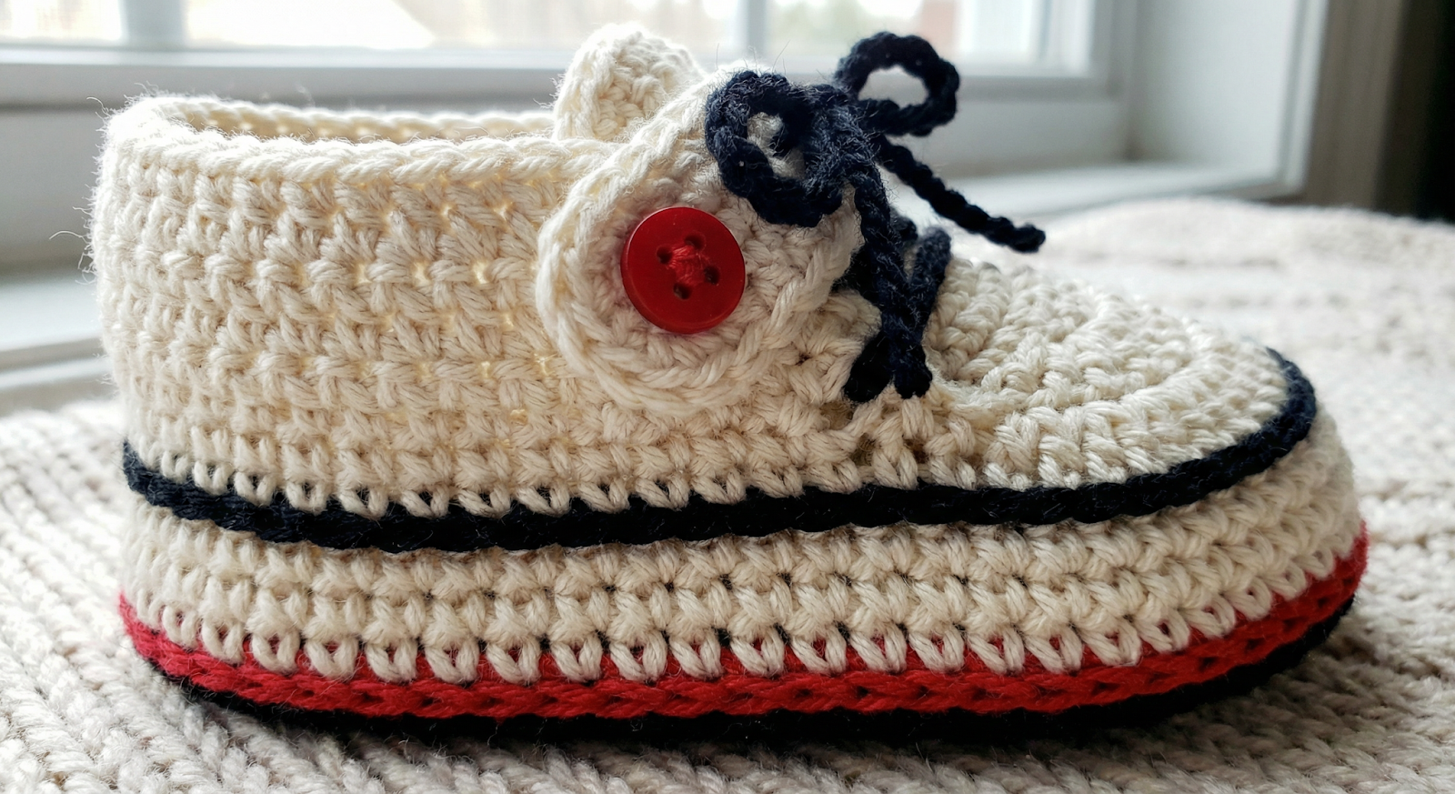 Crochet Baby Converse Shoes Pattern (0–9 Months)