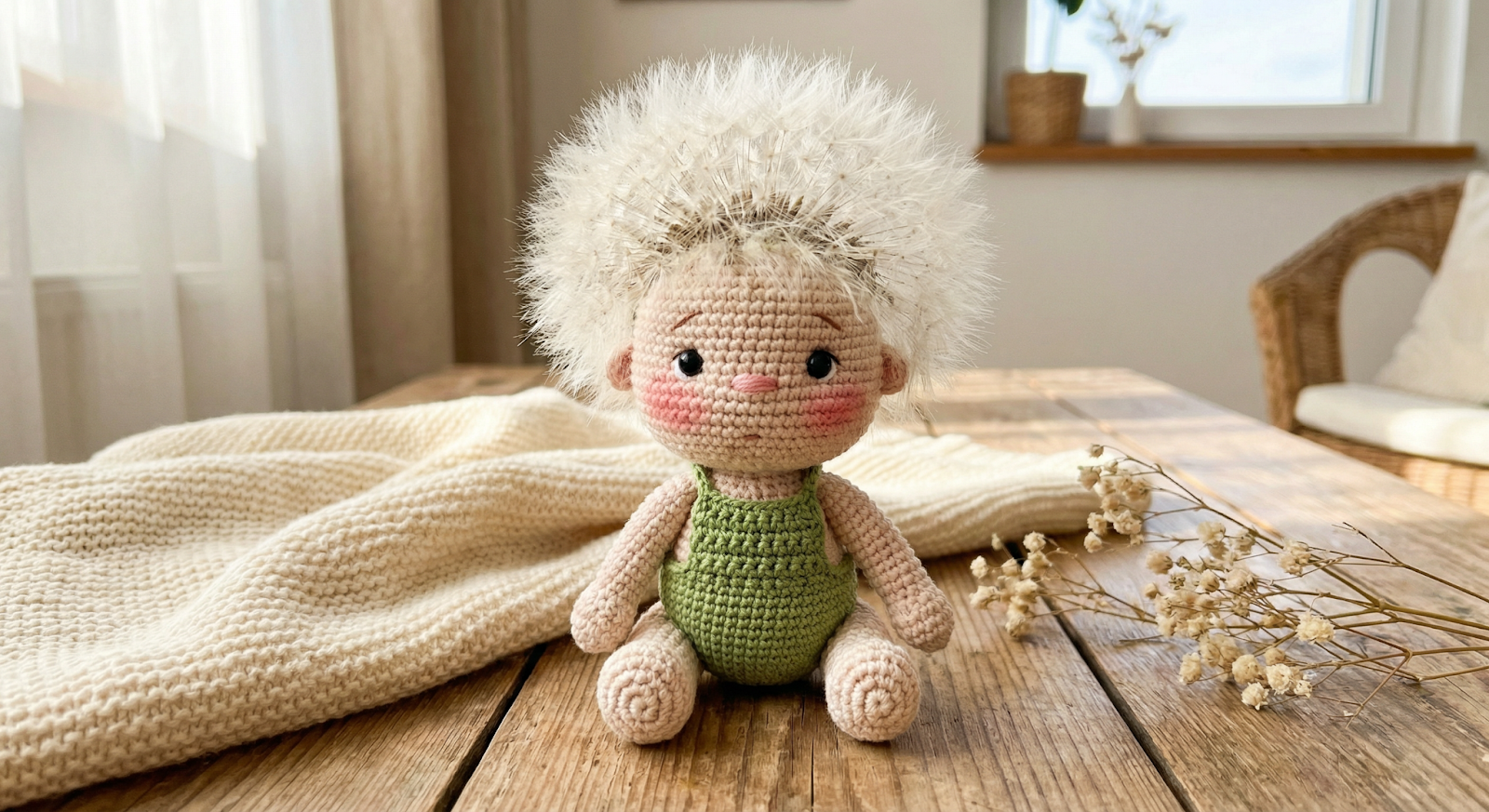 Baby Dandelion Crochet Doll Pattern (PDF)