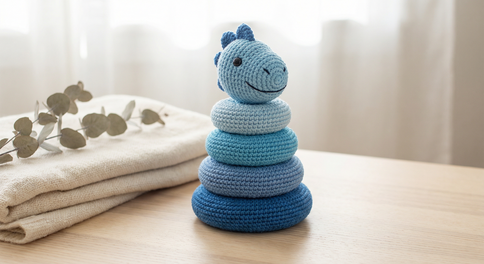Baby Dino Stacking Toy Crochet Pattern
