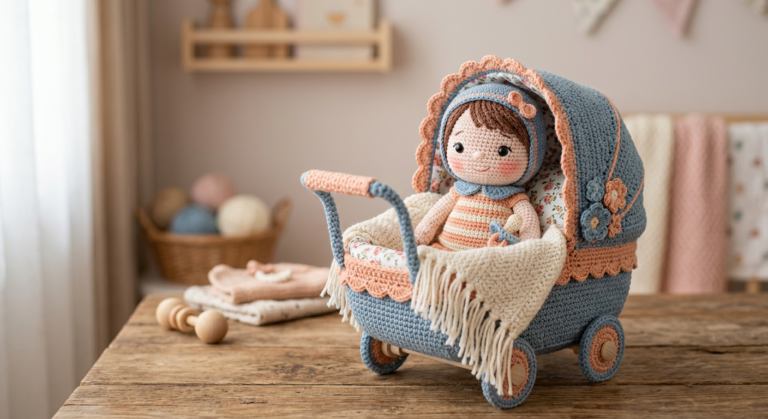 Baby Doll in Carriage Crochet Pattern PDF