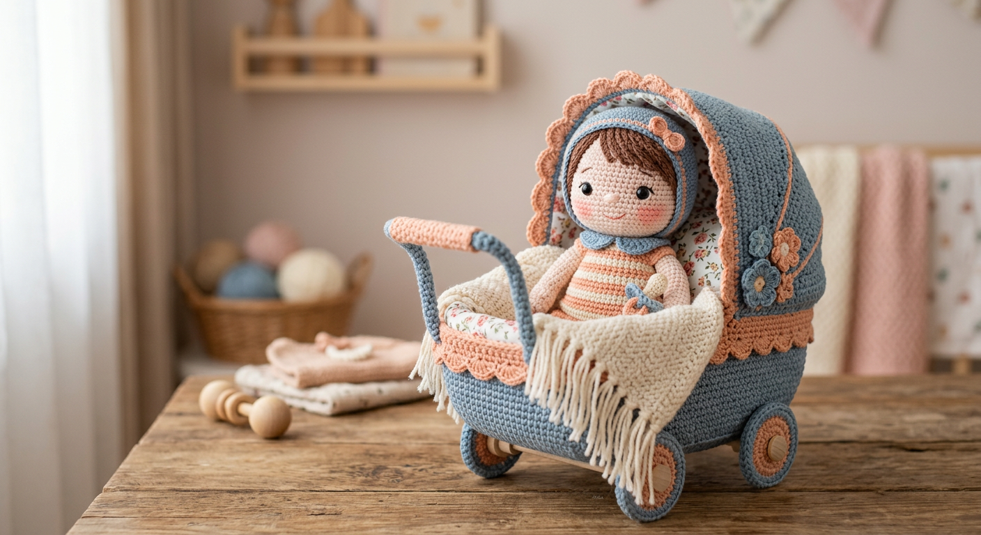 Baby Doll in Carriage Crochet Pattern PDF