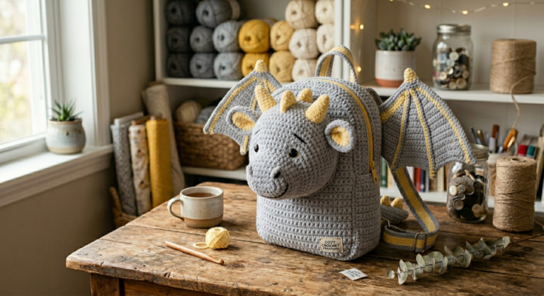Crochet Baby Dragon Backpack Pattern (Free PDF)