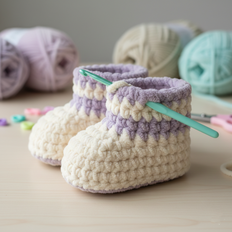 Crochet Baby Ballerina Booties Pattern (Newborn to 12 Months)