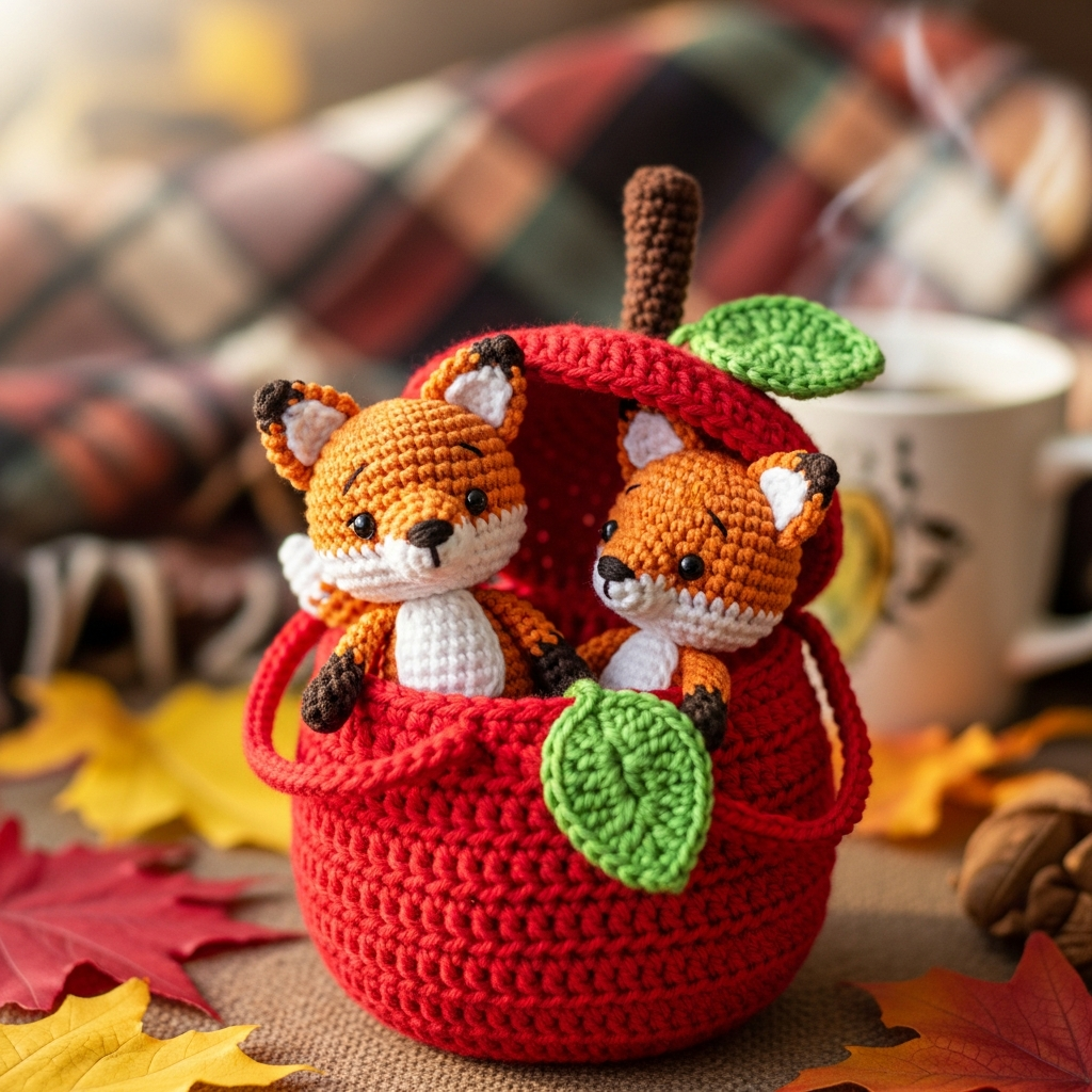 Crochet Fox in Apple Bag Pattern (Free PDF)