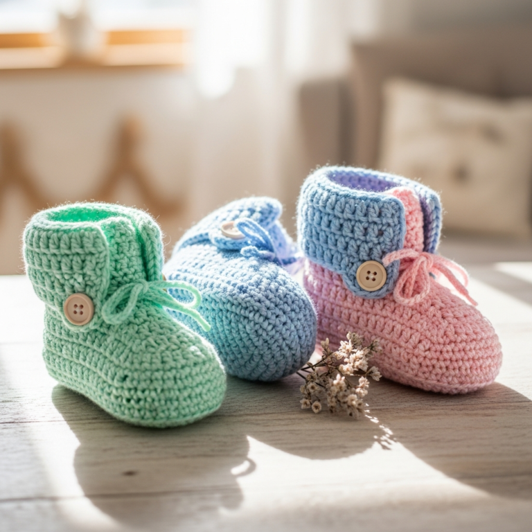 Easy Crochet Baby Booties Pattern (Step-by-Step for Beginners)