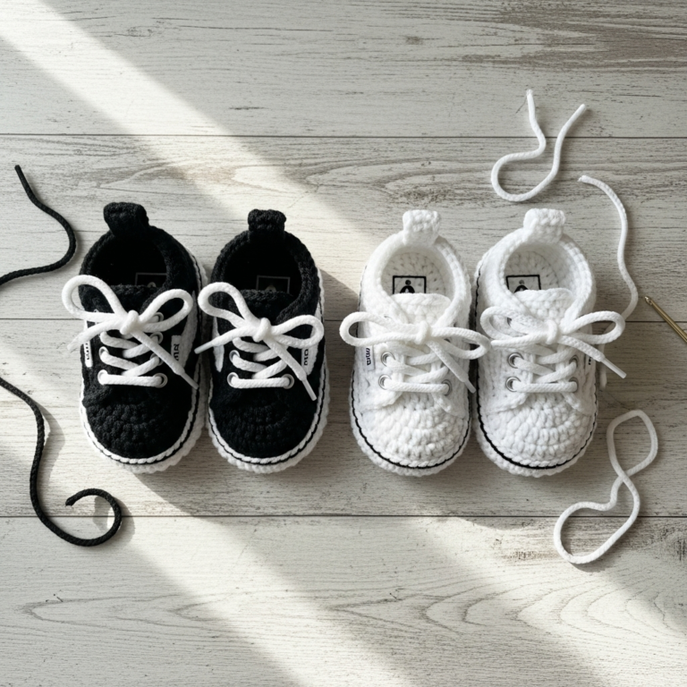 Crochet Baby Vans Booties Pattern (0–9 Months)