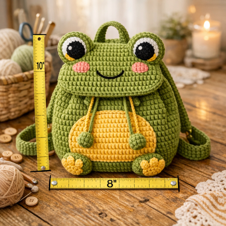 Plush Frog Backpack Crochet Pattern – Cute DIY Amigurumi Bag