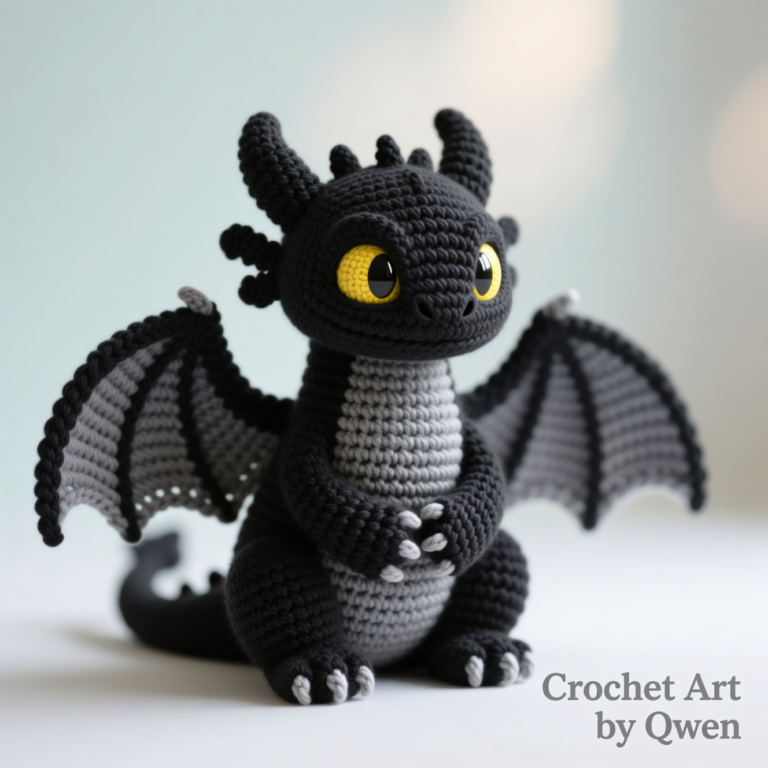 Toothless Dragon Crochet Pattern – Amigurumi Guide