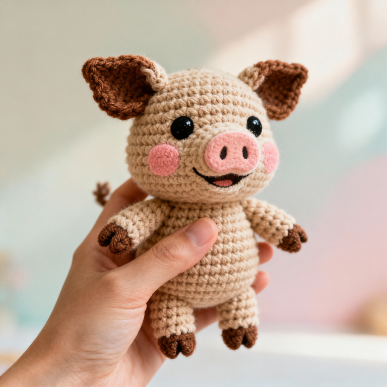 Crochet Boar Hand Puppet Pattern – Easy Amigurumi DIY
