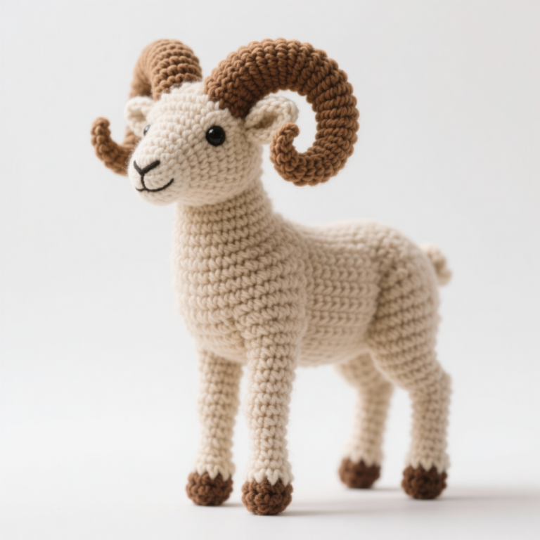 Crochet Bighorn Sheep Pattern – Easy Amigurumi DIY