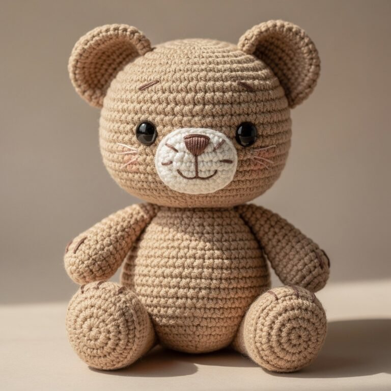 Crochet Bear Toy Pattern – Cute 18cm Amigurumi Teddy