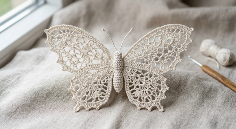 🦋 Delicate Thread Crochet Butterfly Pattern (Free PDF Guide)