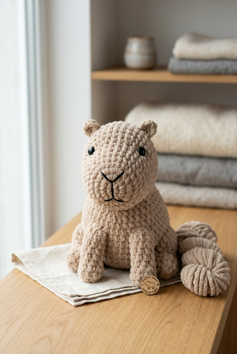 Plush Crochet Capybara Pattern (Super Bulky Yarn) + PDF