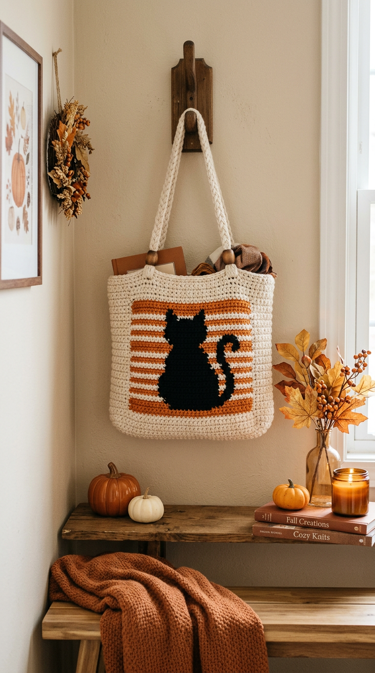 Black Cat Crochet Bag Pattern (Tapestry Tote PDF)