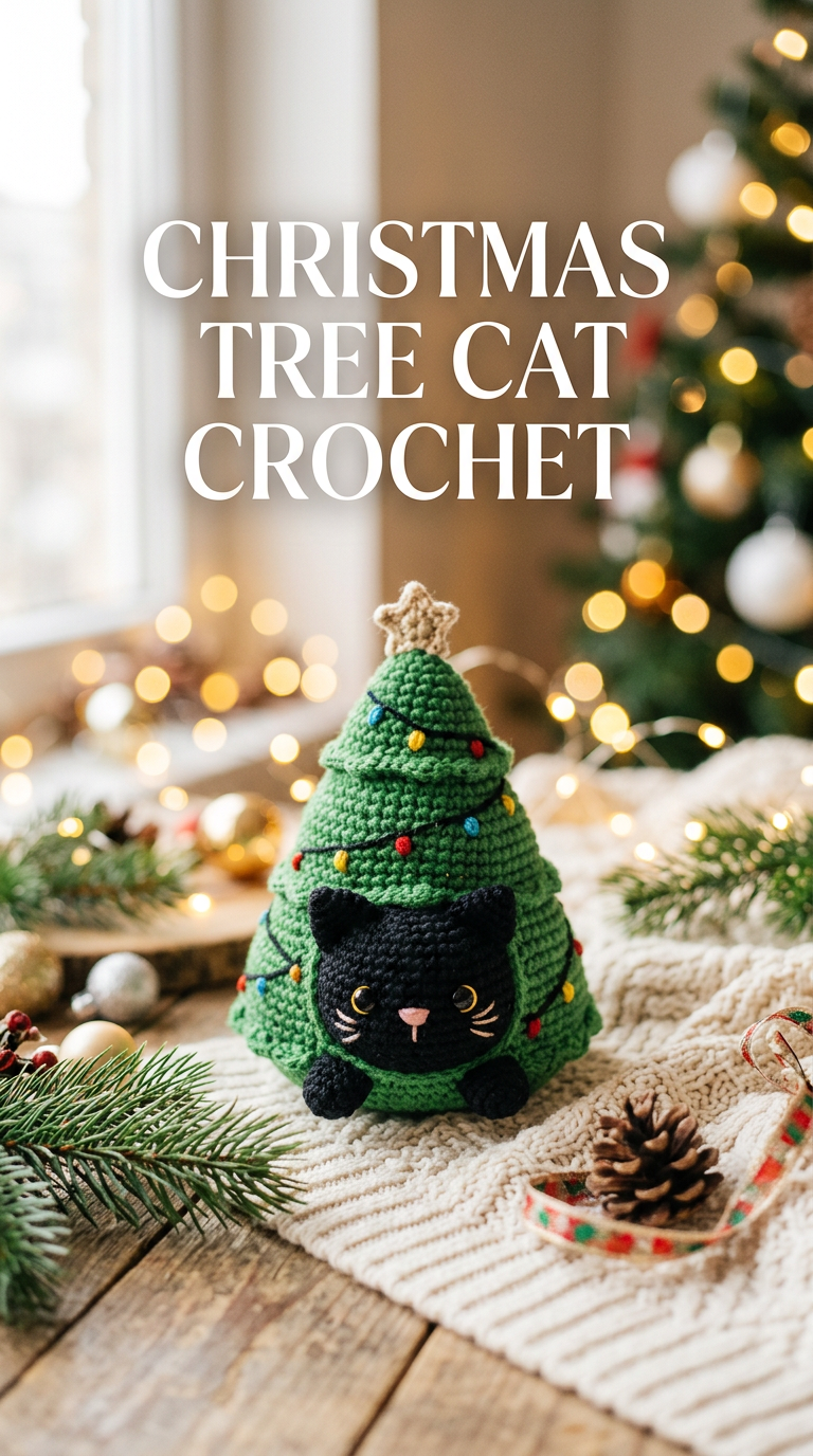 Crochet Christmas Tree Cat Amigurumi (with PDF Pattern)