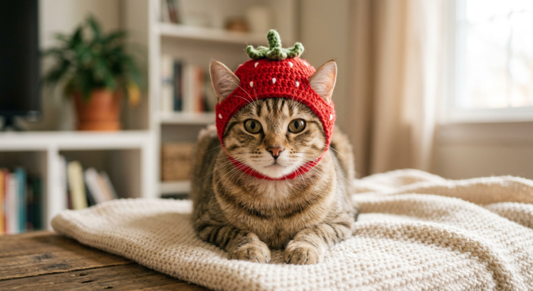 Crochet Fruit Hat for Cats – Adorable Hat Pet Pattern (S, M, L)