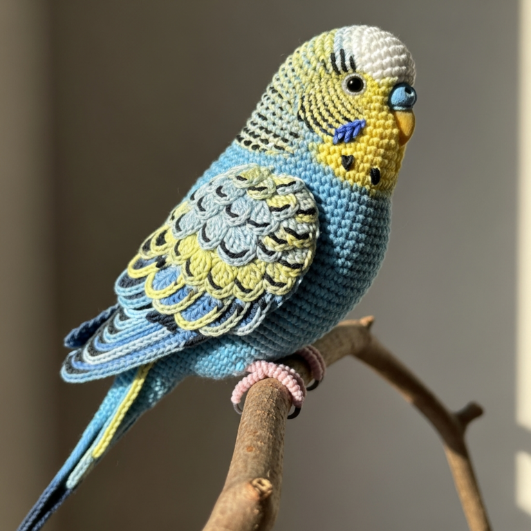 🐦 Crochet Budgerigar Pattern – Realistic Amigurumi Bird DIY