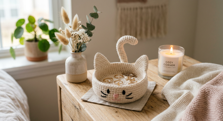 Crochet Cat Ring Dish Pattern (Free & Beginner-Friendly)