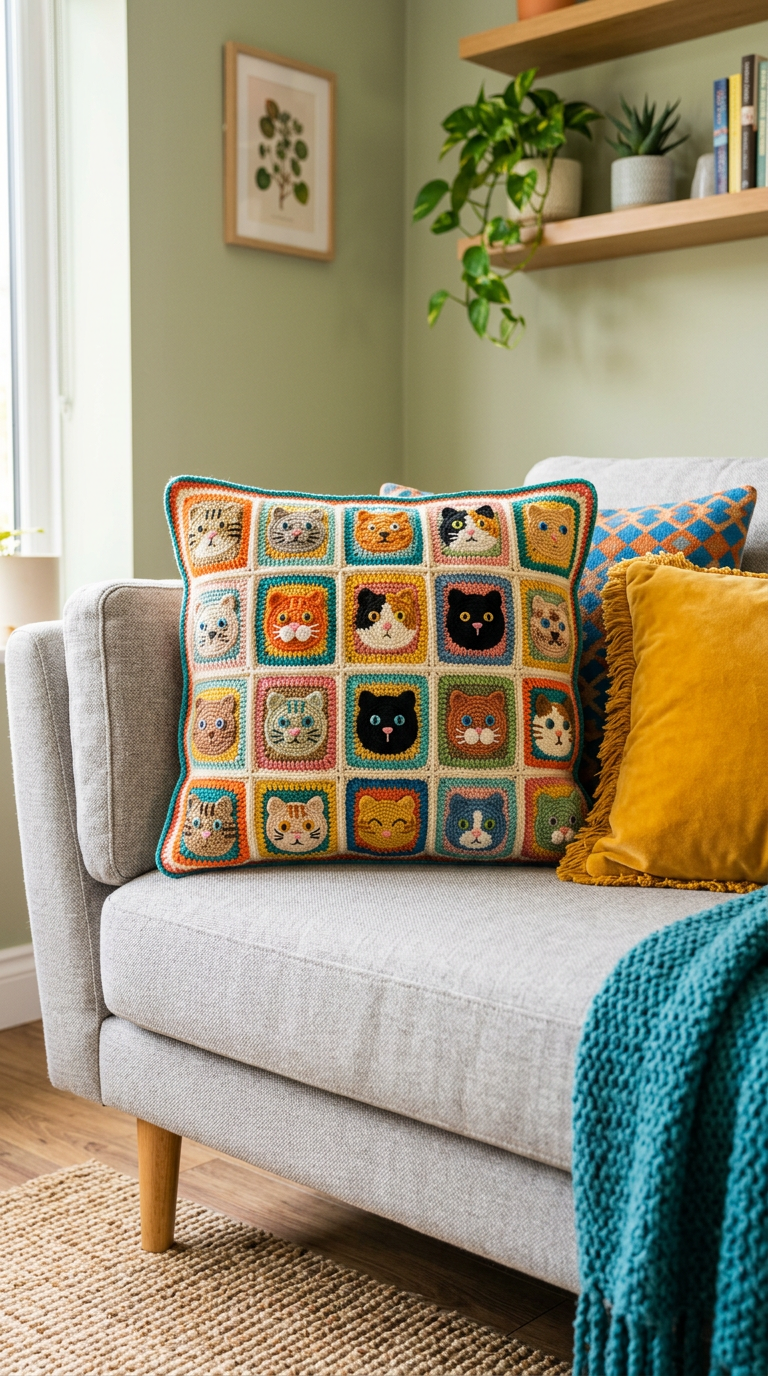 Many Cats Crochet Square Pattern (Beginner-Friendly + PDF)