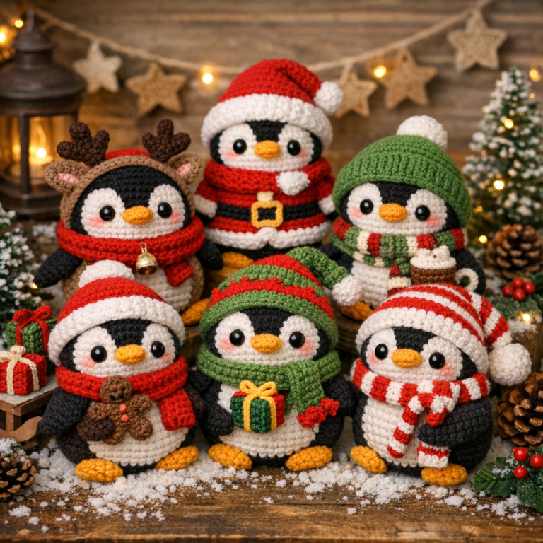 Christmas Penguin Crochet Pattern (Free PDF Tutorial)