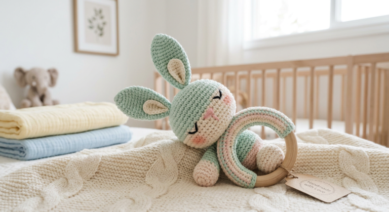 Crochet Bunny Rattle Free Pattern – Easy Amigurumi Baby Toy Tutorial