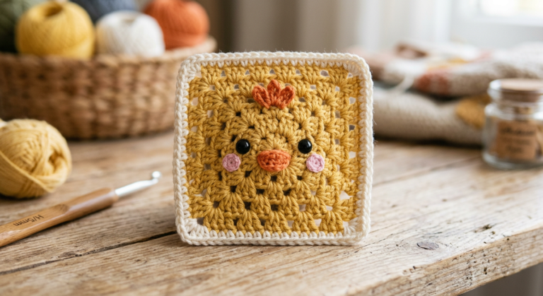 🐥Crochet Chick Granny Square Pattern (Step-by-Step Guide + PDF)