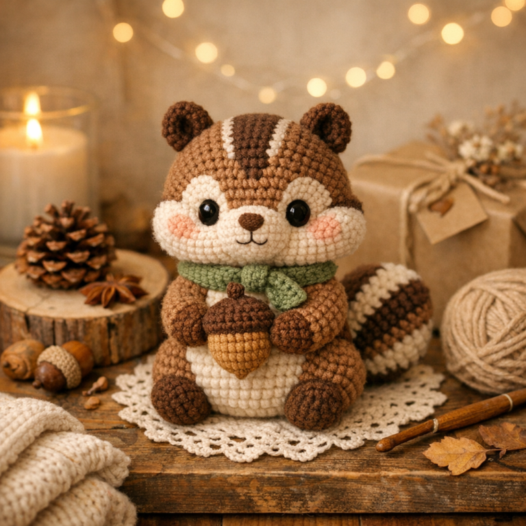 🐿️Crochet Chipmunk Toy Pattern (Free + PDF Download)