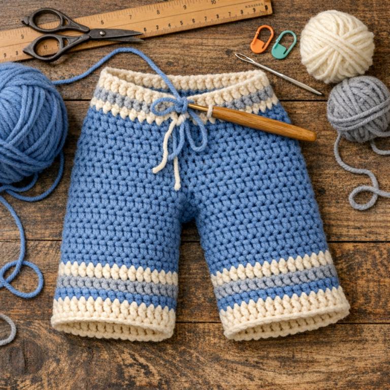 🎄Crochet Christmas Baby Pants Pattern (Free Step-by-Step + PDF)